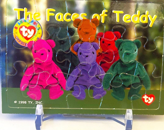 Beanie Babies Faces of Teddy Life Puzzle Card, 1998 Beanie Baby Trading Card