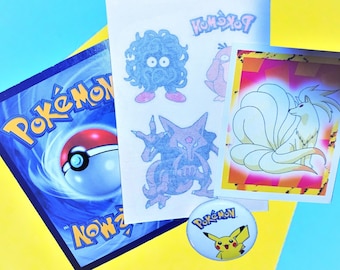 Pokémon Button, Sticker, Tattoo, Party Favors, Pikachu