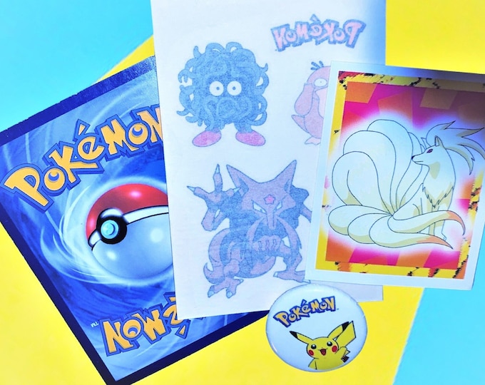 Pokémon Button, Sticker, Tattoo, Party Favors, Pikachu