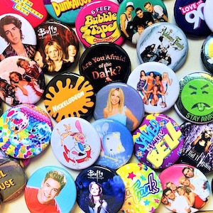 Mystery Scoop of 90's themed Buttons, Party Favors