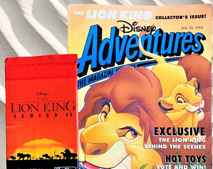 Lion King Disney Magazine & Cards, 90s nostalgia, Vintage, Birthday Gifts, Trading Card Pack, Lion King