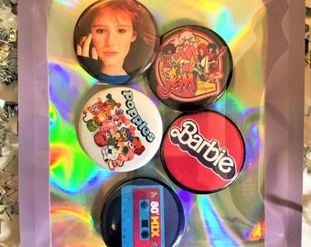 Choose One 80s style pinback button, 80s pins, 80s Party, 80s buttons!