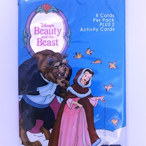 Paquete de cartas coleccionables de La Bella y la Bestia (1 paquete de 8 cartas) - 1992