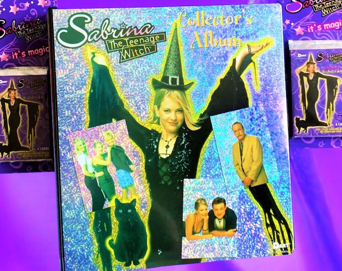 Sabrina Binder with TWO sealed Packs, Sabrina the Teenage Witch, 90's Gifts