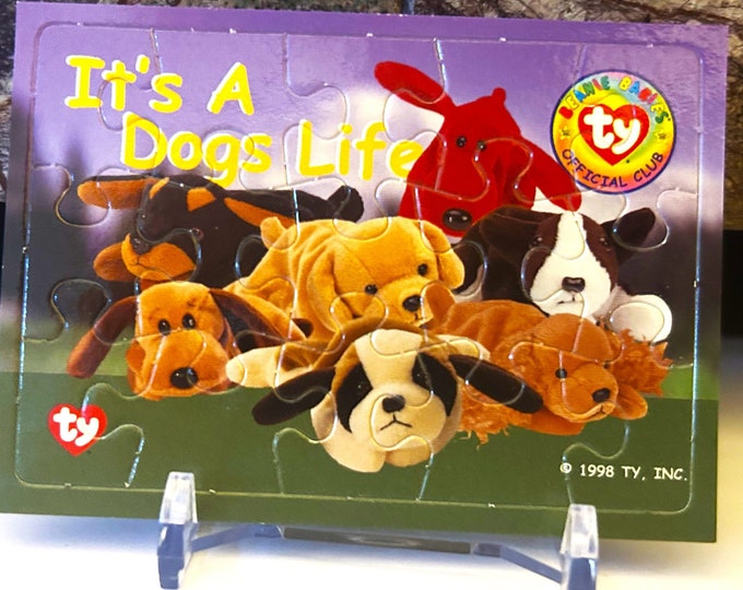 Beanie Babies Dogs Life Puzzle Card, 1998 Beanie Baby Trading Card