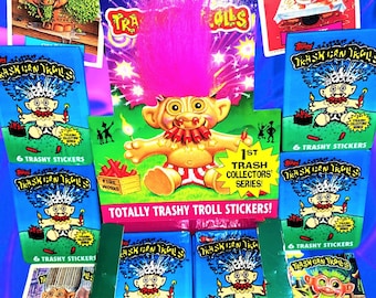 Trash Can Trolls Trading/Sticker Card Pack (1992), 90's Toys, 90's Stickers, Trolls