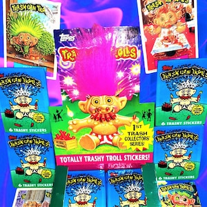 Trash Can Trolls Trading/Sticker Card Pack (1992), 90's Toys, 90's Stickers, Trolls