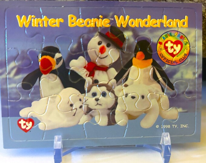 Beanie Babies Winter Puzzle Card, 1998 Beanie Baby Trading Card
