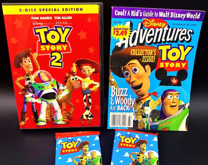 Toy Story Gift Set (DVD + 2 Sealed 1995 Packs +  Disney 1996 Magazine)