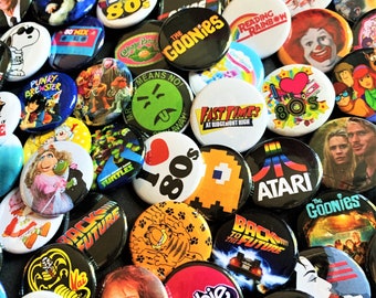 80's Buttons - Pick Your Favorites (1.25 inch) Party Favors, 80s Shows
