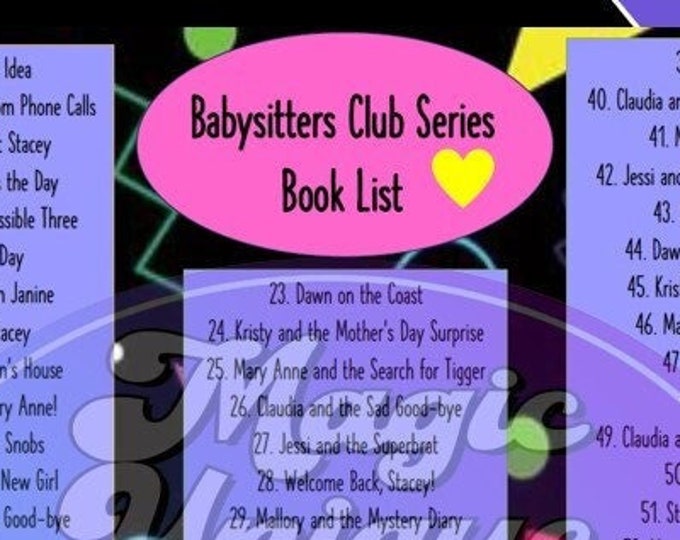 Babysitters Club Original Series 1-131 Book List | PRINTABLE Sheet Instant Download | PRINTABLE | Reading Tracker