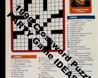 1999 Crossword Puzzle | PRINTABLE Sheet Instant Download | August 2000 | Puzzle 1E