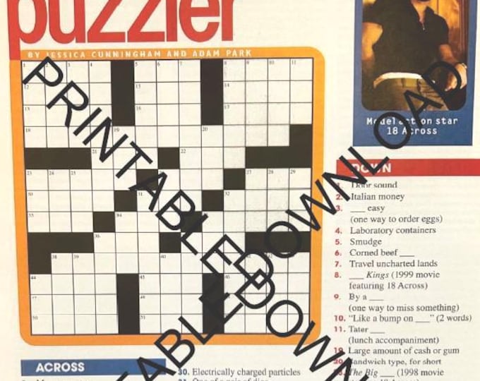 2000s Crossword Puzzle | PRINTABLE Sheet Instant Download | August 2000 | Puzzle 1A