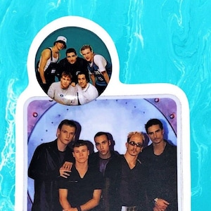 Adesivo e spilla BSB stile anni '90, bomboniere, spille anni '90, festa anni '90, spilla, Backstreet Boys, Nick Carter