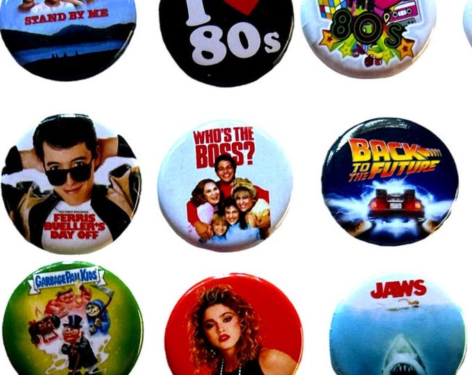 80's Buttons - Pick Your Favorites (1.25 inch) Party Favors