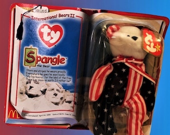 Spangle the Bear Beanie Baby (2000 Retired) Gift Set