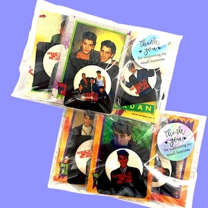 New Kids on the Block (Three Pack) 1.5 Inch Pin-back Buttons, NKOTB Fan Gift, NKOTB Buttons, New Old Stock Vintage Pins 1989