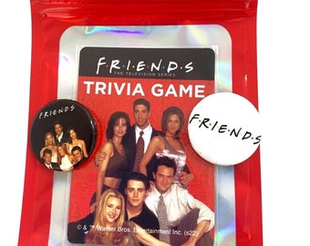 Friends Button & Trivia Card Set, Friends Buttons, TV Show, 90s inspired