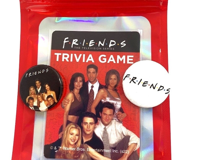 Friends Button & Trivia Card Set, Friends Buttons, TV Show, 90s inspired