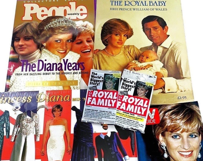 Princess Diana Collections - Choose One, Magazine, Book or Trading Card Pack, Princess of Wales, King Charles, Prince William, Prince Harry