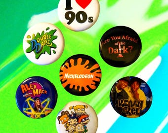 90s Buttons - Choose Your Favorite 1.25 inch Pin