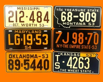 Mini State License Plates, Vintage