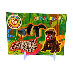 Tarjeta con pegatinas de Beanie Baby, Pecas, Hissy, Cheeks 1999, Regalos de los años 90