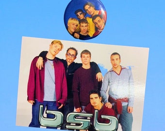 Backstreet Boys 1.25 Inch Pinback Button with Trading Card (2000)