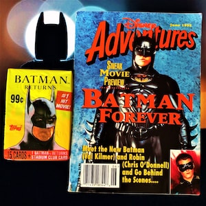 Junio de 1995 Revista de aventuras de Disney, nostalgia de los 90, Vintage, Regalos de cumpleaños, Paquete de cartas coleccionables, Batman