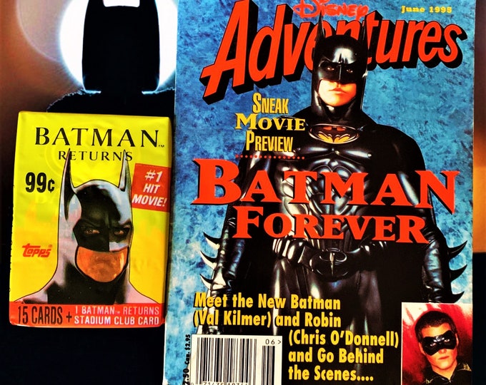 June 1995 Disney adventure magazine, 90s nostalgia, Vintage, Birthday Gifts, Trading Card Pack, Batman