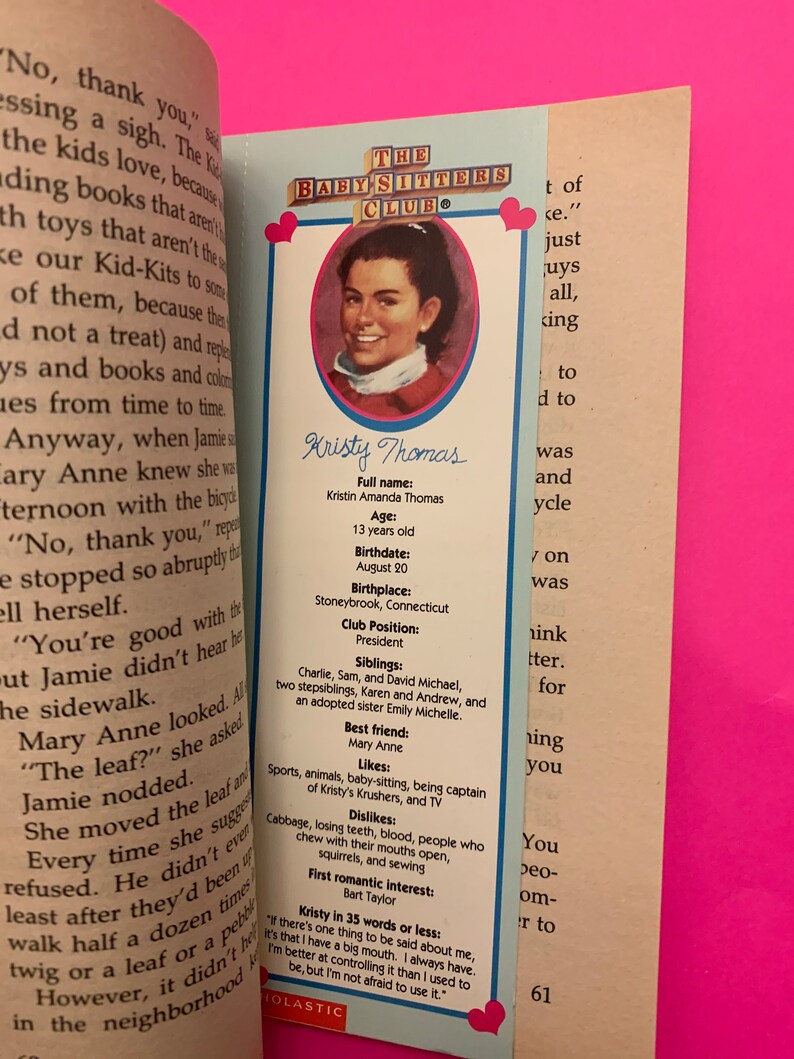 BabySitters Club Books with Collectible Bookmarks Inside Etsy