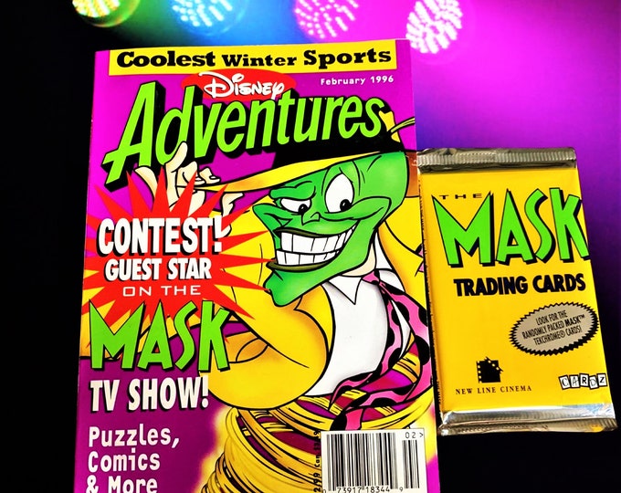 February 1996 Disney adventure magazine, 90s nostalgia, Vintage, Birthday Gifts, Trading Card Pack, The Mask