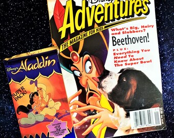 January 1994 Disney adventure magazine, 90s nostalgia, Vintage, Birthday Gifts, Trading Card Pack, Aladdin