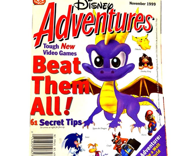 Halloween 1999 Disney Adventures Magazine, Pikachu, Donkey Kong, Mario