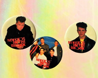 NKOTB (Three Pack Gift Set) 1.5 Inch Pin-back Buttons, NKOTB Fan Gift