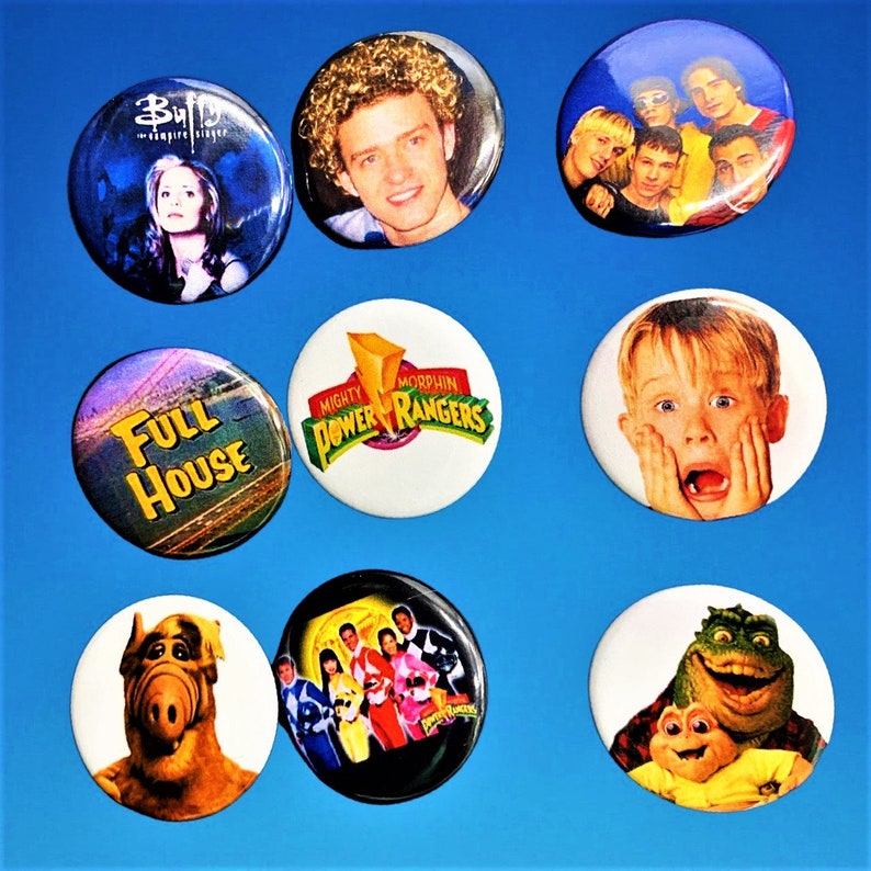 90s Style Buttons, 90s Party favors, Choose One Pinback button, 90s gift ideas, y2k, 90s pins, 90210 image 5