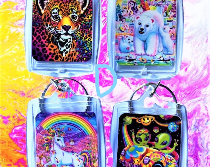 Lisa Frank Double Sided Keychains, Choose Two Designs