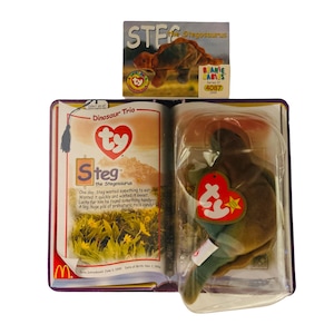 Steg the Stegosaurus Beanie 2000 Coffret cadeau pour bébé avec carte à collectionner et emballage scellé
