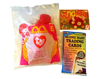 Snort the Bull Beanie Teenie Ty Baby 1996 with Trading Card & Sealed Pack