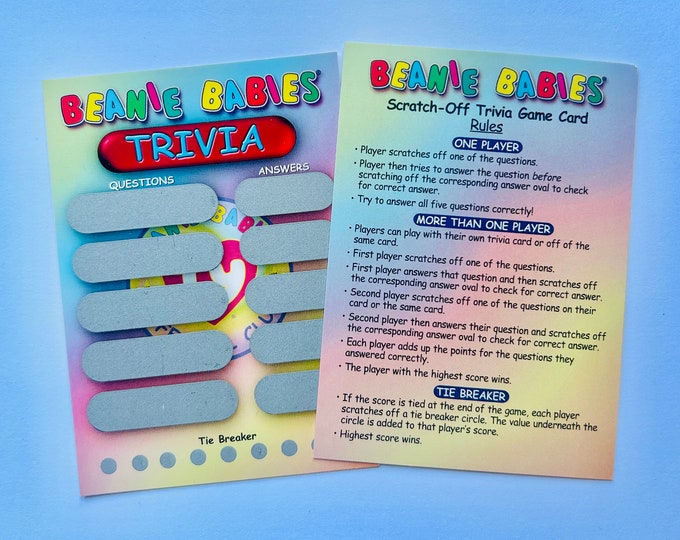 Beanie Baby Trivia Trading Card