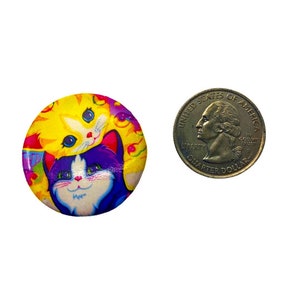 90s Style Buttons, 90s Party favors, Choose One Pinback button, 90s gift ideas, y2k, 90s pins, 90210 Lisa Frank - Cats