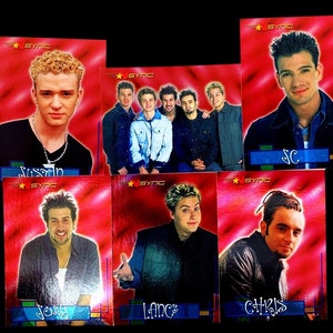 Juego de cartas coleccionables NSYNC 6, rellenos de medias, NSYNC, Justin Timberlake