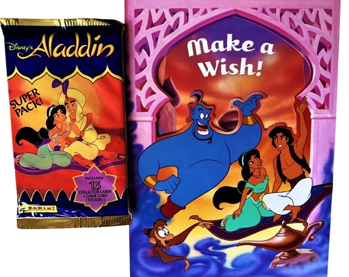 Birthday Card Aladdin with Super Trading Card Pack (1993)