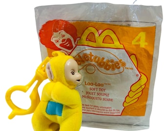 Teletubisie Laa-Laa przypinana pluszowa zabawka - McDonald's Happy Meal (1998)