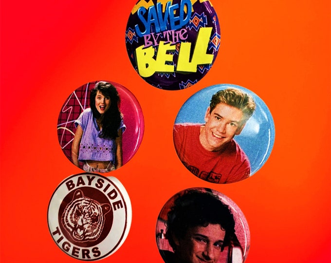 Saved by the Bell Choose (One) 90's Nostalgia 1.25 Inch Pinback Buttons, 90s gifts, Trading Cards