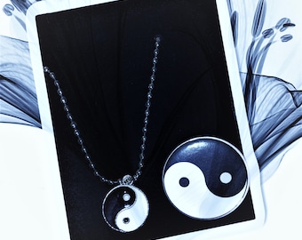 Ying Yang Necklace and Button Combo, 90's Inspired, Nostalgia 1.25 Inch Pinback Buttons