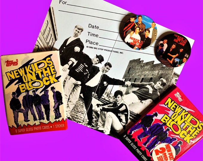 NKOTB Mini Pack, Trading Card Packs, 90s Invite, Buttons, Blockhead, New Kids on the Block