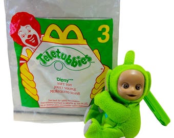 Teletubisie Dipsy Clip-On Plush Toy — McDonald's Happy Meal (1998)