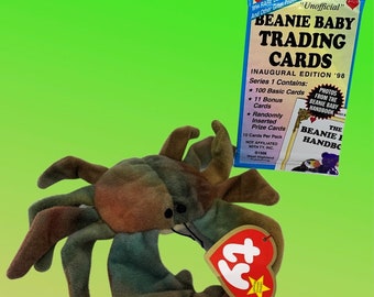 Claude the Crab Beanie Baby (1993) with Sealed Trading Card Pack