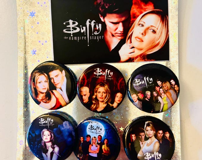 Buffy Six Buttons and Sticker